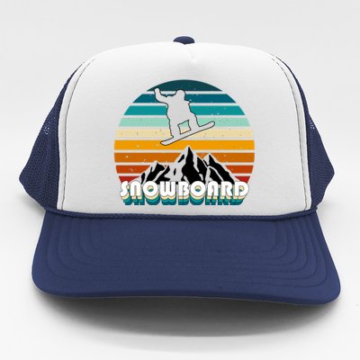 Snowboard Retro Sunset Trucker Hat