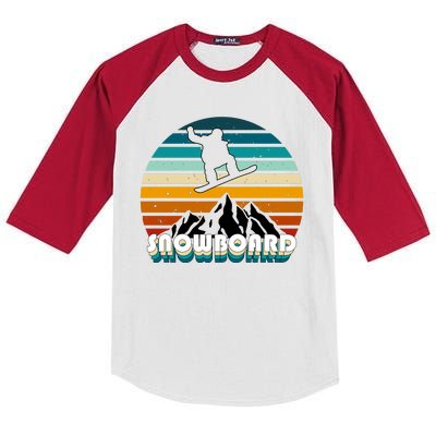 Snowboard Retro Sunset Kids Colorblock Raglan Jersey