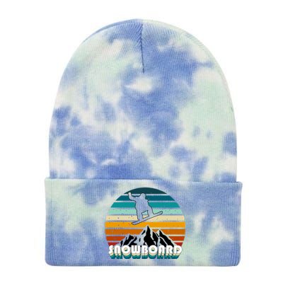 Snowboard Retro Sunset Tie Dye 12in Knit Beanie