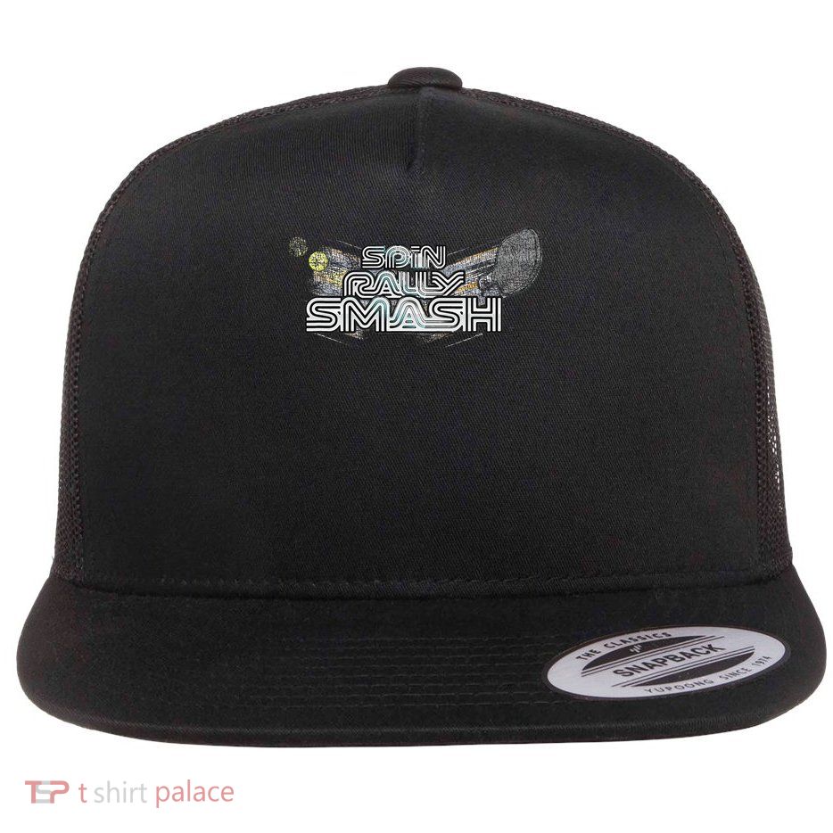 Spin Rally Smash Pickleball Flat Bill Trucker Hat