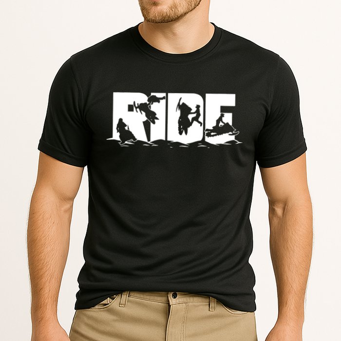 Snowmobile Ride Snowmobiling Winter Sport Cooling Performance Crew T-Shirt