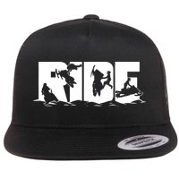 Snowmobile Ride Snowmobiling Winter Sport Flat Bill Trucker Hat