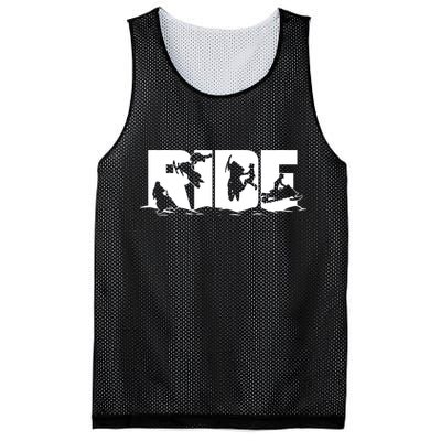 Snowmobile Ride Snowmobiling Winter Sport Mesh Reversible Basketball Jersey Tank