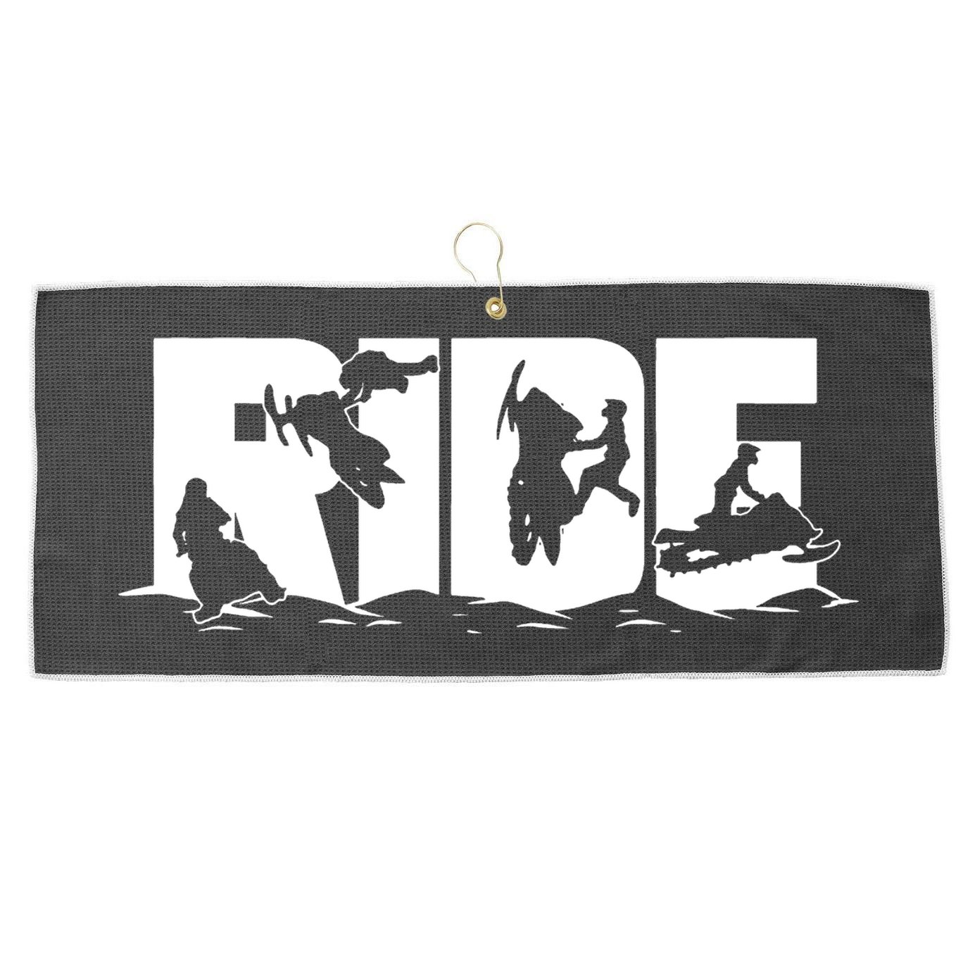 Snowmobile Ride Snowmobiling Winter Sport Large Microfiber Waffle Golf Towel