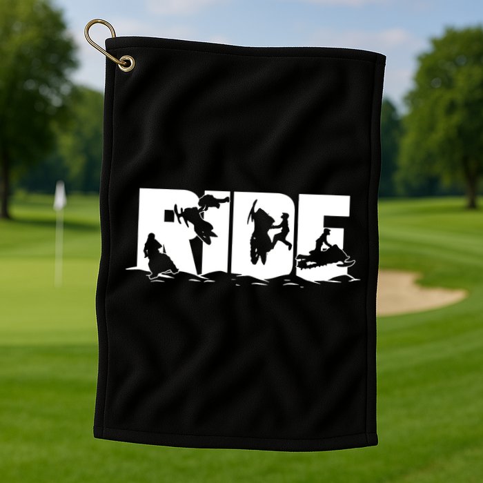 Snowmobile Ride Snowmobiling Winter Sport Golf Towel