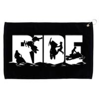 Snowmobile Ride Snowmobiling Winter Sport Grommeted Golf Towel