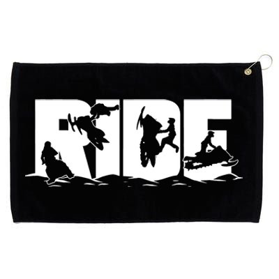 Snowmobile Ride Snowmobiling Winter Sport Grommeted Golf Towel