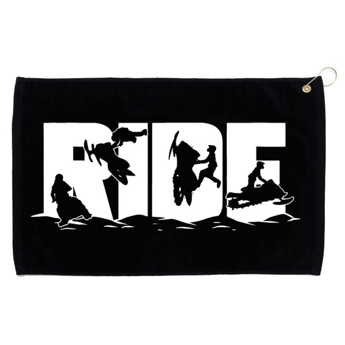 Snowmobile Ride Snowmobiling Winter Sport Grommeted Golf Towel