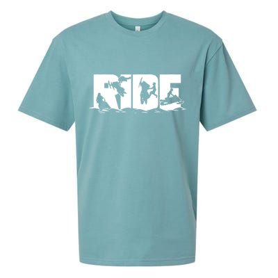 Snowmobile Ride Snowmobiling Winter Sport Sueded Cloud Jersey T-Shirt