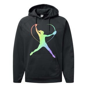 Soft Rainbow Softball Gifts For Teen Girl Pitcher Patterned Performance Fleece Hoodie