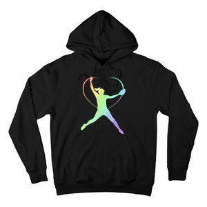 Soft Rainbow Softball Gifts For Teen Girl Pitcher Patterned Hoodie