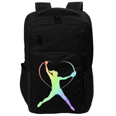 Soft Rainbow Softball Gifts For Teen Girl Pitcher Patterned Impact Tech Backpack