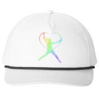 Soft Rainbow Softball Gifts For Teen Girl Pitcher Patterned Snapback Five-Panel Rope Hat