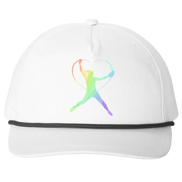 Soft Rainbow Softball Gifts For Teen Girl Pitcher Patterned Snapback Five-Panel Rope Hat