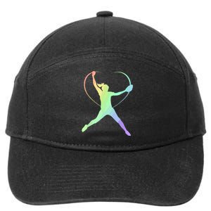 Soft Rainbow Softball Gifts For Teen Girl Pitcher Patterned 7-Panel Snapback Hat