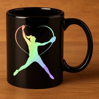 Soft Rainbow Softball Gifts For Teen Girl Pitcher Patterned 11oz C Handle Ceramic Mug