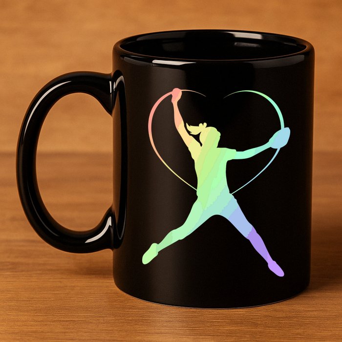 Soft Rainbow Softball Gifts For Teen Girl Pitcher Patterned 11oz C Handle Ceramic Mug