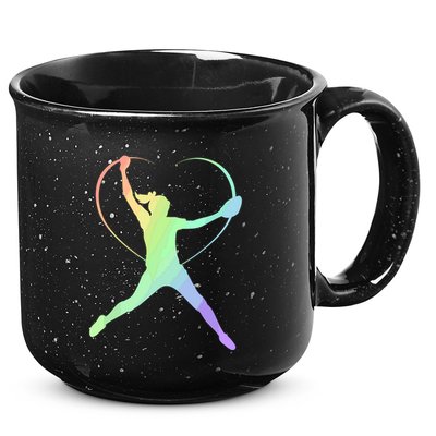 Soft Rainbow Softball Gifts For Teen Girl Pitcher Patterned 15oz Campfire Ceramic Mug
