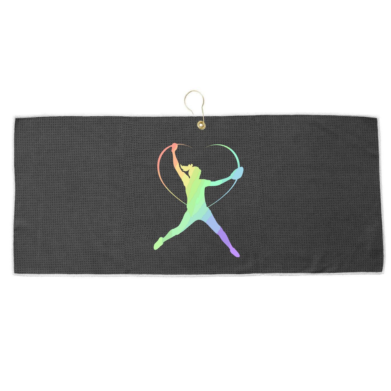 Soft Rainbow Softball Gifts For Teen Girl Pitcher Patterned Large Microfiber Waffle Golf Towel