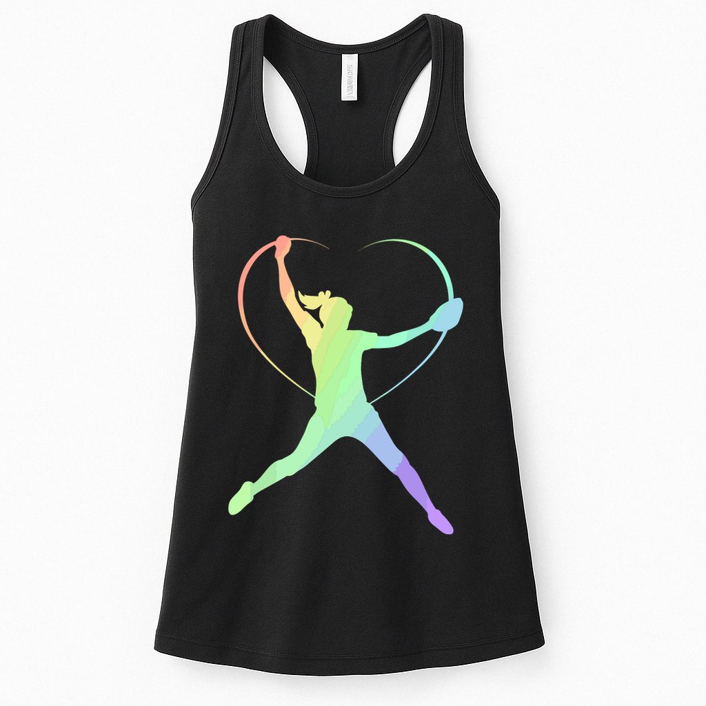 Soft Rainbow Softball Gifts For Teen Girl Pitcher Patterned Womens Tank Top