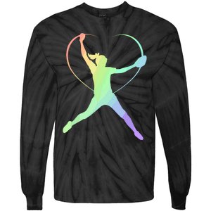 Soft Rainbow Softball Gifts For Teen Girl Pitcher Patterned Tie-Dye Long Sleeve Shirt