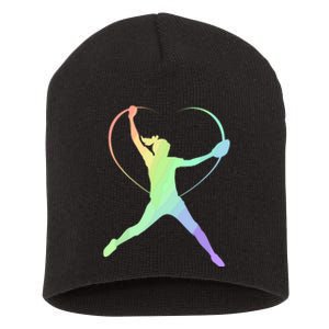 Soft Rainbow Softball Gifts For Teen Girl Pitcher Patterned Short Acrylic Beanie