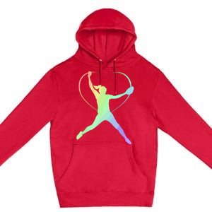 Soft Rainbow Softball Gifts For Teen Girl Pitcher Patterned Premium Pullover Hoodie