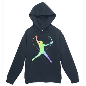 Soft Rainbow Softball Gifts For Teen Girl Pitcher Patterned Urban Pullover Hoodie