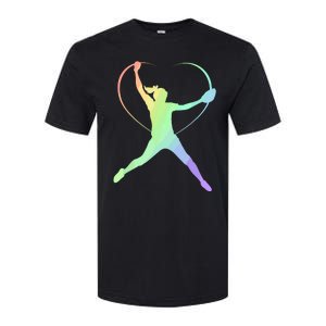 Soft Rainbow Softball Gifts For Teen Girl Pitcher Patterned Softstyle CVC T-Shirt