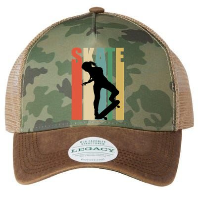 Skateboarding Retro Style Skater Skateboard Great Gift Legacy Tie Dye Trucker Hat