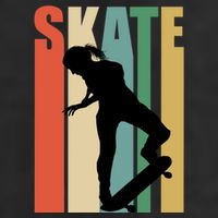 Skateboarding Retro Style Skater Skateboard Great Gift 7 Panel Mesh Trucker Snapback Hat