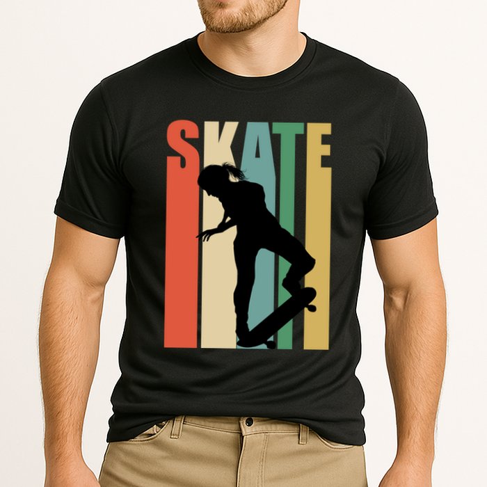 Skateboarding Retro Style Skater Skateboard Great Gift Cooling Performance Crew T-Shirt