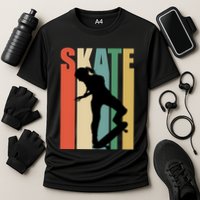 Skateboarding Retro Style Skater Skateboard Great Gift Cooling Performance Crew T-Shirt