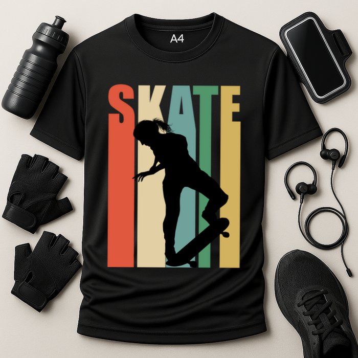 Skateboarding Retro Style Skater Skateboard Great Gift Cooling Performance Crew T-Shirt