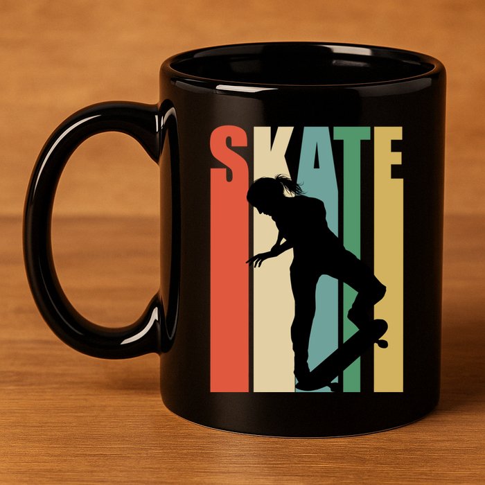 Skateboarding Retro Style Skater Skateboard Great Gift 11oz C Handle Ceramic Mug
