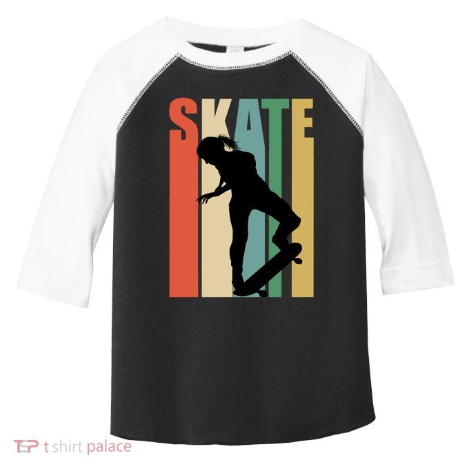 Skateboarding Retro Style Skater Skateboard Great Gift Toddler Fine Jersey T-Shirt