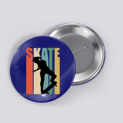 Skateboarding Retro Style Skater Skateboard Great Gift Button