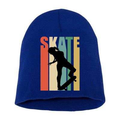 Skateboarding Retro Style Skater Skateboard Great Gift Short Acrylic Beanie
