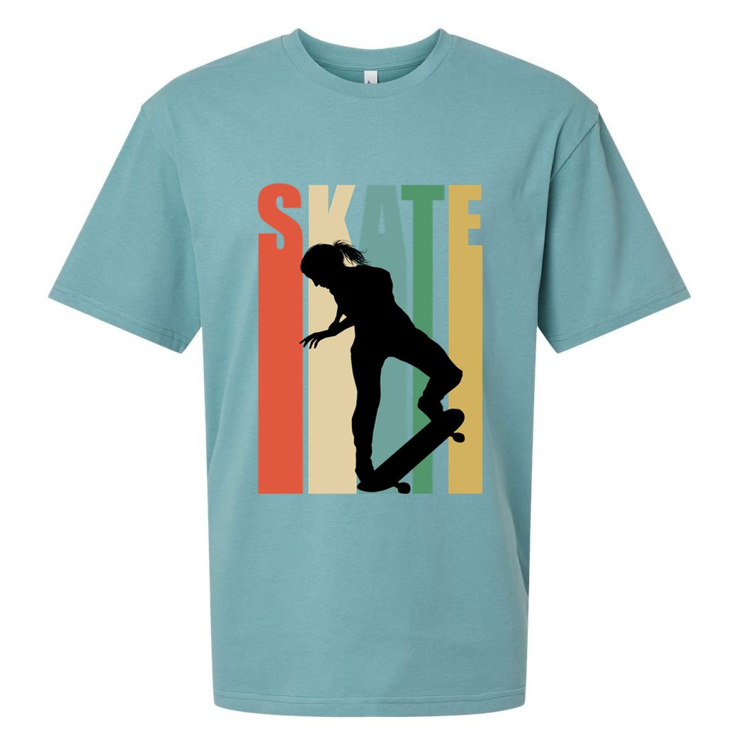 Skateboarding Retro Style Skater Skateboard Great Gift Sueded Cloud Jersey T-Shirt