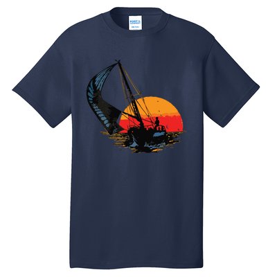 Sailing Retro Sailor Ship Sailboat Vintage Wingsail Tall T-Shirt