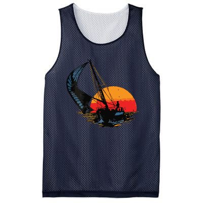 Sailing Retro Sailor Ship Sailboat Vintage Wingsail Mesh Reversible Basketball Jersey Tank