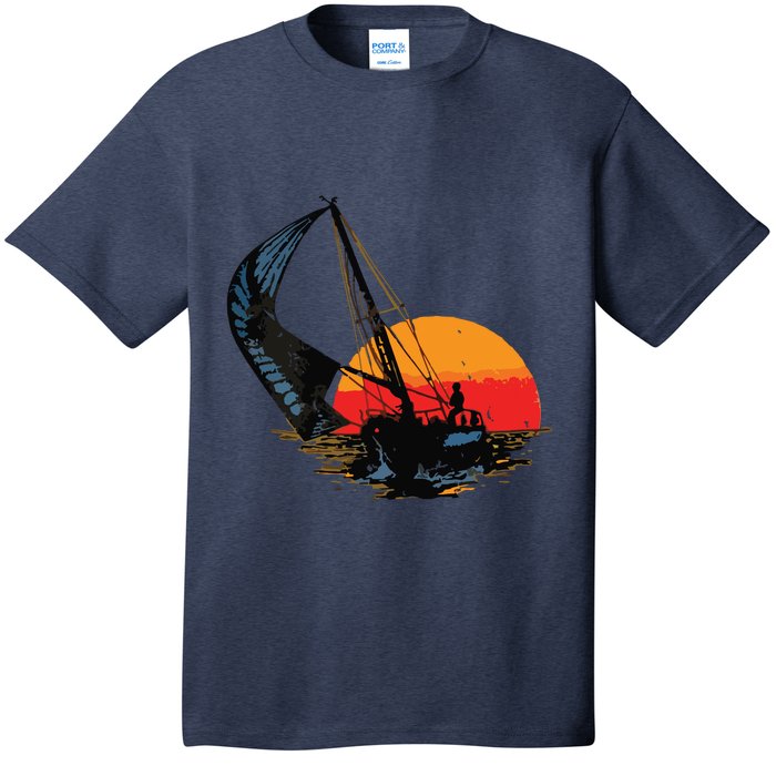 Sailing Retro Sailor Ship Sailboat Vintage Wingsail T-Shirt