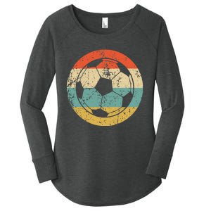 Soccer Retro Soccer Ball Women's Perfect Tri Tunic Long Sleeve Shirt