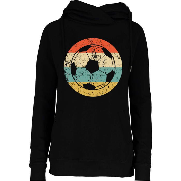 Soccer Retro Soccer Ball Womens Funnel Neck Pullover Hood