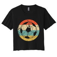 Soccer Retro Soccer Ball Women's Crop Top Tee