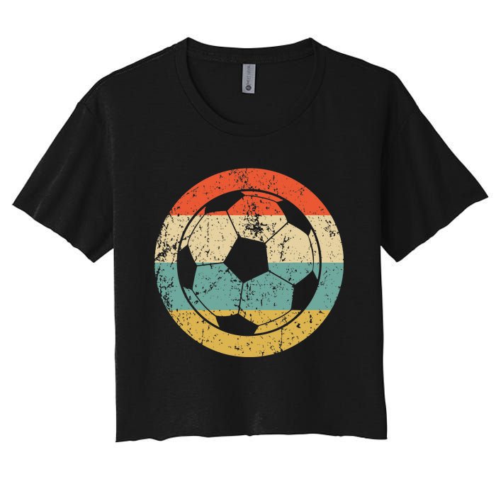 Soccer Retro Soccer Ball Women's Crop Top Tee