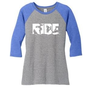 Snowmobile Ride Snowmobiling Winter Sport Gift Women's Tri-Blend 3/4-Sleeve Raglan Shirt