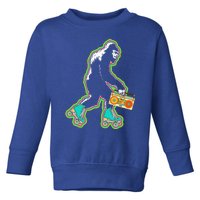 Sasquatch Roller Skater Bigfoot Skate Vintage Roller Skating Gift Toddler Sweatshirt