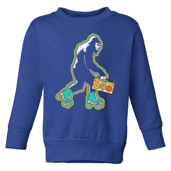 Sasquatch Roller Skater Bigfoot Skate Vintage Roller Skating Gift Toddler Sweatshirt