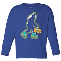 Sasquatch Roller Skater Bigfoot Skate Vintage Roller Skating Gift Toddler Long Sleeve Shirt